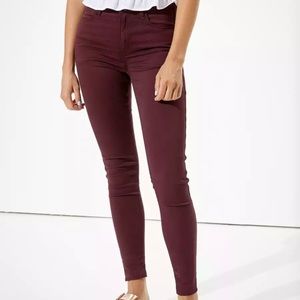 Mossimo Burgundy Mid-Rise Jeggings